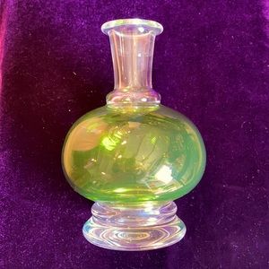 Krosno clear and green crystal vase.